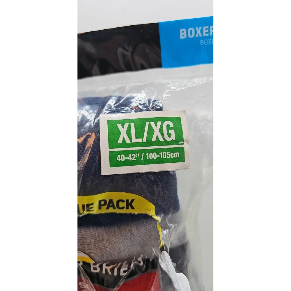 Hanes Mens 6 Pack Tagless Boxer Briefs XL Blue Gray Black 7460P6